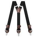 Suspenders for Men with Clip &amp; 6 Buttons 1.4in Y-Shape Stainless Steel