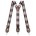 Suspenders for Men with Clip &amp; 6 Buttons 1.4in Y-Shape Stainless Steel