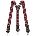 Suspenders for Men with Clip &amp; 6 Buttons 1.4in Y-Shape Stainless Steel