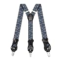 Suspenders for Men with Clip &amp; 6 Buttons 1.4in Y-Shape Stainless Steel