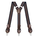 Suspenders for Men with Clip &amp; 6 Buttons 1.4in Y-Shape Stainless Steel
