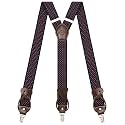 Suspenders for Men with Clip &amp; 6 Buttons 1.4in Y-Shape Stainless Steel