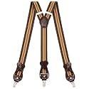 Suspenders for Men with Clip &amp; 6 Buttons 1.4in Y-Shape Stainless Steel