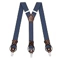 Suspenders for Men with Clip &amp; 6 Buttons 1.4in Y-Shape Stainless Steel