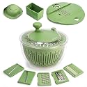 SUSTEAS Salad Spinner Large, Lettuce Spinner with 5 Blade Slicer, 5Qt