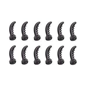 black and multicolor banana hair clip for women amp girls  non-slip claw clip  glossy finish resin hair accessory  for thick curly amp long hair  stylish daily use claws black 12