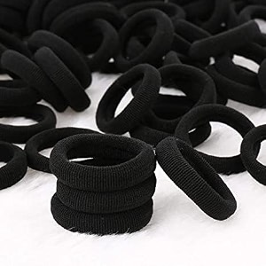 susvij trending premium 50 pcs hair ties for women elastic cotton thick seamless black hair bands no crease no damage for thickthin hair soft hair ties ponytail holders hair accessoriesblack rubber 50