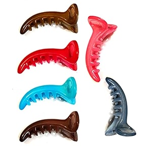 susvij trending premium banana hair clutchermirchi hair clipclaw clip for women and girls pack of 6 multicolor mirchi clips 6