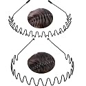 Trending Premium Black Flexible Metal ZigZag Non Slip Hair Band Hair Hoop Daily Use for Unisex Men Women (2 ZIGZAG HAIRBAND)