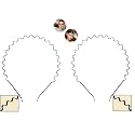 Trending Premium Black Flexible Metal Wavy Non Slip Hair Band Hair Hoop Daily Use for Unisex Men Women (2 WAVY HAIRBAND)