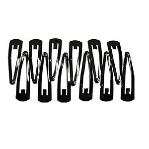 susvij trending premium glossy black metal tic tac hair clips for women pack of 12 pieces tictac clips 12