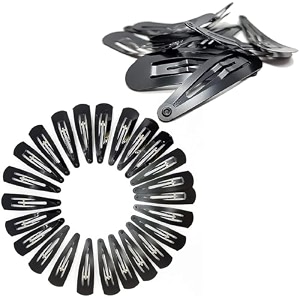 susvij trending premium glossy black metal tic tac hair clips for women pack of 36 pieces tictac clips 36