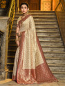 Sutriti Floral Print Woven Self Design Banarasi