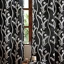 Sutuo Home Boho Curtains 2 Panels for Bedroom Kitchen,Bohemian Vintage Chic Drape Grommet Semi Blackout Linen Curtain Print Floral Farmhouse Privacy Shabby Tassels Window Treatment 52" W x 63" L,Black