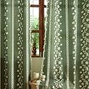 Sutuo Home Boho Linen Curtains 84 inches Long Set of 2, Semi Blackout Bohemian Geometric Drape Floral Linen Farmhouse Grommet Tassels Window Treatment for Bedroom Nursery 52" W x 84" L Olive Green