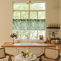 Sutuo Home Boho Linen Short Curtains Valance for Bedroom Cafe, Bohemian Semi Sheer Tassles Privacy French Country Print Floral Drape Christmas Wall Decor Rod Pocket,52" W x 18" L,Olive Green 1 Panel