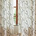 Sutuo Home White Boho Curtains for Bedroom Living Room 84 inches Long, Floral Linen Curtains Ivory Bohemian Farmhouse Rustic Country Vintage Light-Filtering Window Grommets,52" W x 84" L,2 Panels