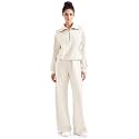 SUUKSESS Women 2 Piece Lounge Matching Set Wide Leg Sweatpant Half Zip Sweatshirt