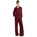 SUUKSESS Women 2 Piece Lounge Matching Set Wide Leg Sweatpant Half Zip Sweatshirt