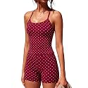 SUUKSESS Women 2 Piece Workout Sets High Waisted Tummy Control Biker Shorts Halter Padded Tank Tops