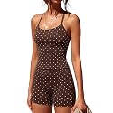 SUUKSESS Women 2 Piece Workout Sets High Waisted Tummy Control Biker Shorts Halter Padded Tank Tops