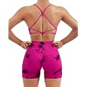SUUKSESS Women Seamless Workout Sets Strappy Sports Bra High Waist Booty Shorts Outfits