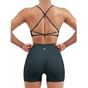 SUUKSESS Women Seamless Workout Sets Strappy Sports Bra High Waist Booty Shorts Outfits