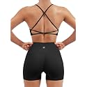 SUUKSESS Women Seamless Workout Sets Strappy Sports Bra High Waist Booty Shorts Outfits