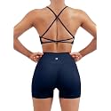 SUUKSESS Women Seamless Workout Sets Strappy Sports Bra High Waist Booty Shorts Outfits
