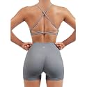 SUUKSESS Women Seamless Workout Sets Strappy Sports Bra High Waist Booty Shorts Outfits