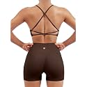 SUUKSESS Women Seamless Workout Sets Strappy Sports Bra High Waist Booty Shorts Outfits