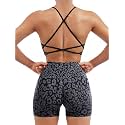 SUUKSESS Women Seamless Workout Sets Strappy Sports Bra High Waist Booty Shorts Outfits
