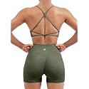 SUUKSESS Women Seamless Workout Sets Strappy Sports Bra High Waist Booty Shorts Outfits