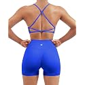 SUUKSESS Women Seamless Workout Sets Strappy Sports Bra High Waist Booty Shorts Outfits