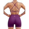 SUUKSESS Women Seamless Workout Sets Strappy Sports Bra High Waist Booty Shorts Outfits