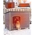 Suumerpety Feral Dog House Outdoor,Anti Bite Iron Frame Dog Kennel,Wood Warm Pets Home,Insulated Weatherproof Outside Shelter for Feral Animal (43.3" (L) x 29.4" (W) x 33.4" (H)-Grey-in)