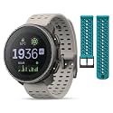 SUUNTO Vertical Adventure GPS Watch w/Offline Maps Titanium Solar Sand & SUUNTO 22 ATH8 Silicone Strap Wave Blue S+M