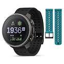 SUUNTO Vertical Adventure GPS Watch w/Offline Maps Titanium Solar Black & SUUNTO 22 ATH8 Silicone Strap Wave Blue S+M