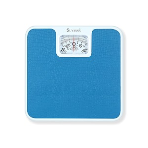 suvarna body weight machine - analog mechinical body weight scale  anti skid fitness weighing scale 150 kg limit  1 year warranty  model 9011-150 elegant - blue ivy
