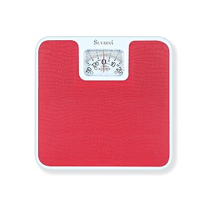 suvarna body weight machine - analog mechinical body weight scale  anti skid fitness weighing scale 150 kg limit  1 year warranty  model 9011-150 elegant - hot pink
