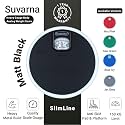 Suvarna SlimLine Body Weight Machine - Mechanical Round Weighing Scale for Home, Gym, Hospital & Medical Clinic | Capacity 150 KG | 1 Year Warranty | Model: SLM-150MattBlack