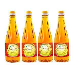 suvisudh wood cold pressed yellow mustard oil - 2l 500ml pack of 4