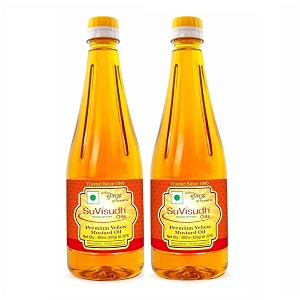 suvisudh cold pressed yellow mustard oil - 1l 500ml pack of 2