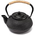 suyika Japanese Tetsubin Cast Iron Teapot Tea Kettle pot with Stainless Steel Infuser for Stovetop Safe Coated with Enameled Interior 30 oz/900 ml