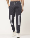 Suzaro Men Striped Blue Track Pants