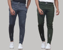 Suzaro Solid Men Grey Olive Track Pants