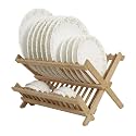 Suzec Folding 2 Tier Bamboo Plate Stand