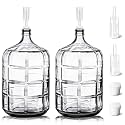 Suzile 2 Set 3 Gallon Glass Carboy, Glass Water Jug, Stopper, Airlock