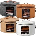 Suzile 4 Pack Large Round Foldable Hat Box for Women Storage Holds up to 6-10 Hats Cowboy Hat Box with Lid Handles Closet Cowboy Case Organizer Clothes Case for Travel Gift(Multicolor,Felt)