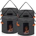 Suzile 4 Pcs Hat Boxes Oversized Round Cowboy Hat Storage Box for Women Men 19" x 17" Cowboy Large Felt Organizer Bag Baseball Cap Container with Dustproof Lid for Clothes Case Travel Gift(Dark Gray)